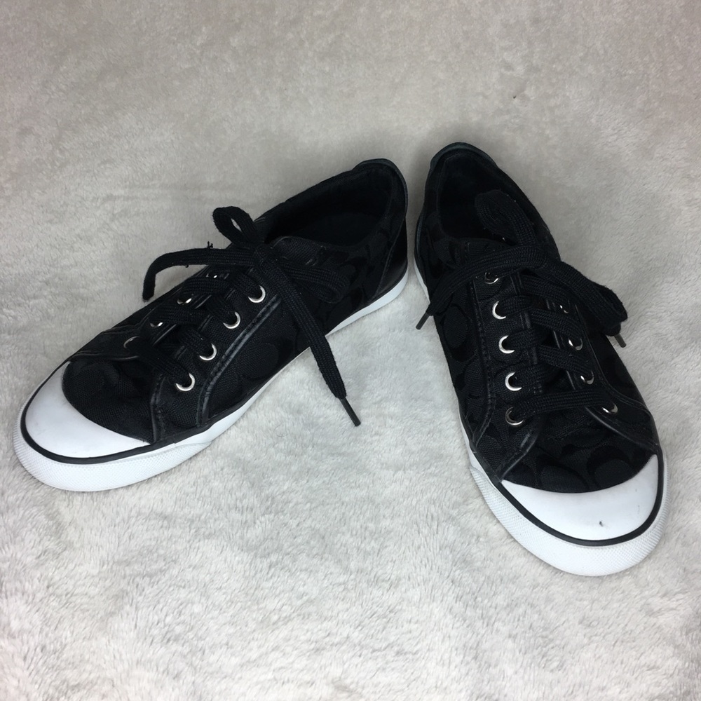 Coach Black and White Leather Ware Sneakers